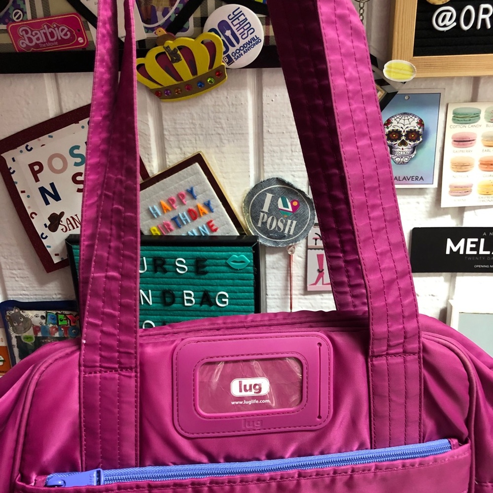 Lug Puddle Jumper Travel Gym Overnight Tote Bag in Berry Purple - Picture 4 of 15